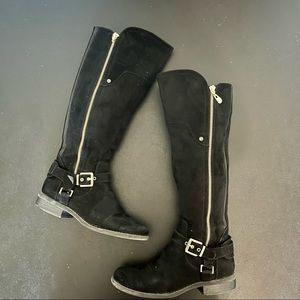 G by Guess Harson faux suede black knee high boots 5.5